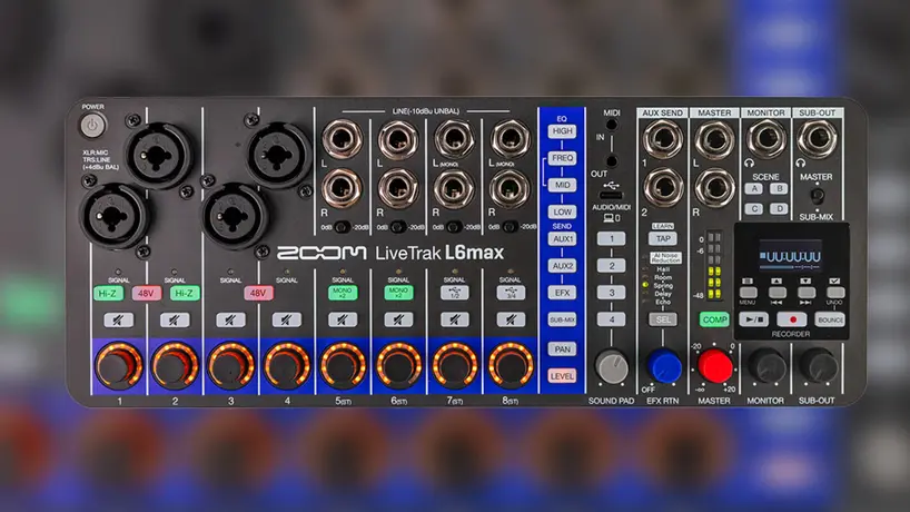 Zoom LiveTrak L6max: Enhanced Portable Mixer with AI Noise Reduction