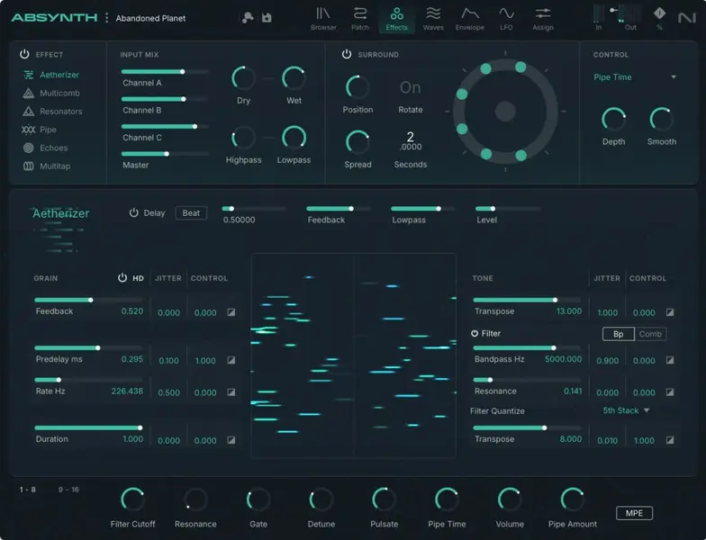 Absynth 6 Aetherizer granular effect