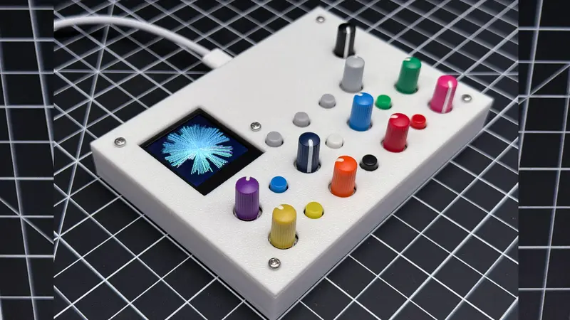 Prismatic Spray II with its colour-coded knobs and buttons